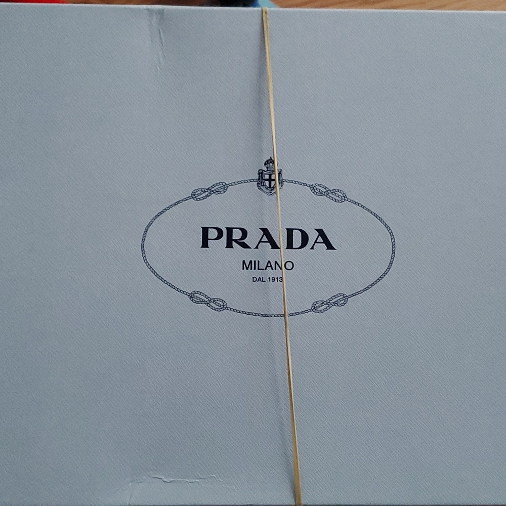 Brand new prada black tall 2 pouch leather boot size 35